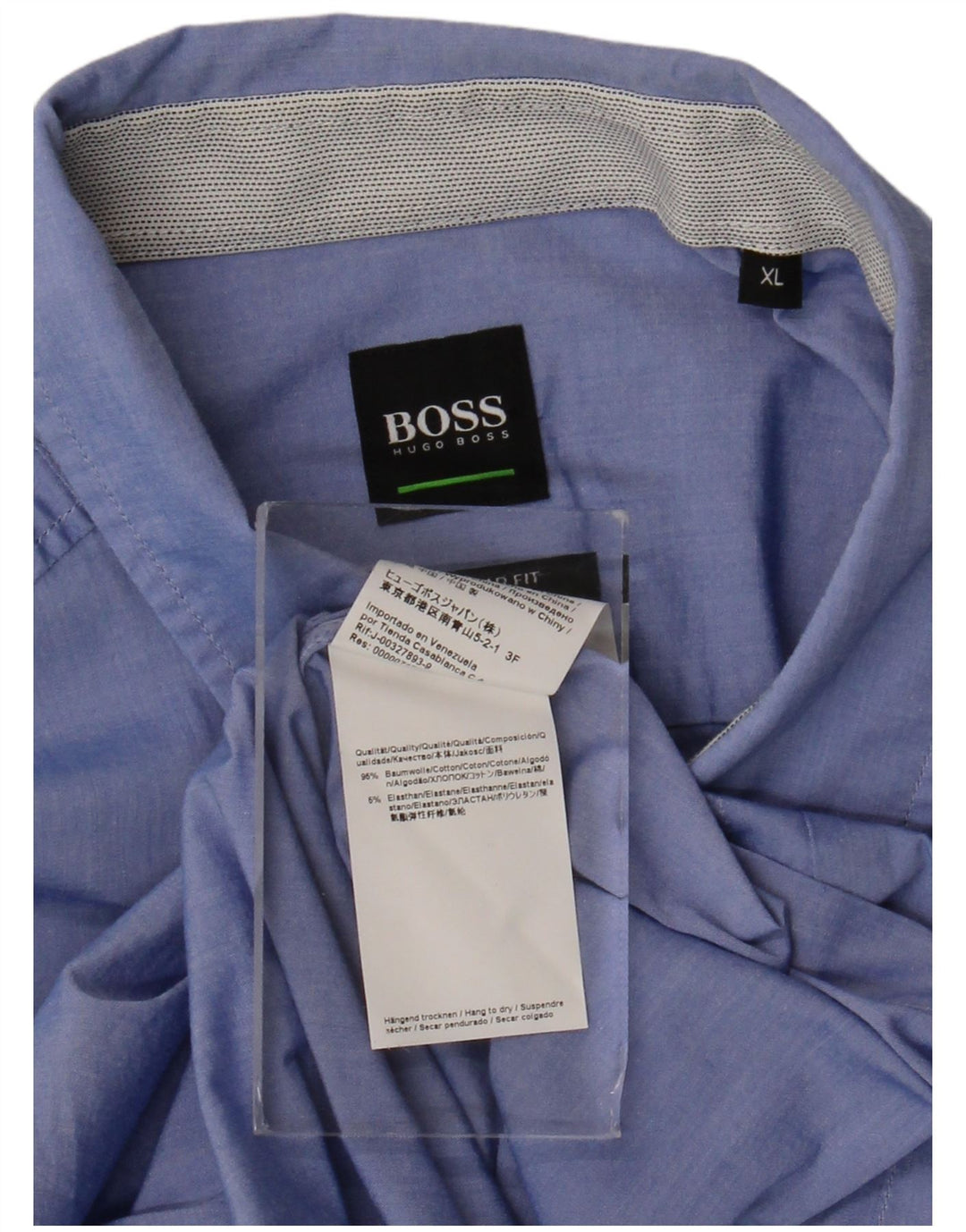 Hugo Boss Herre Regular Fit skjorte XL blå bomuld