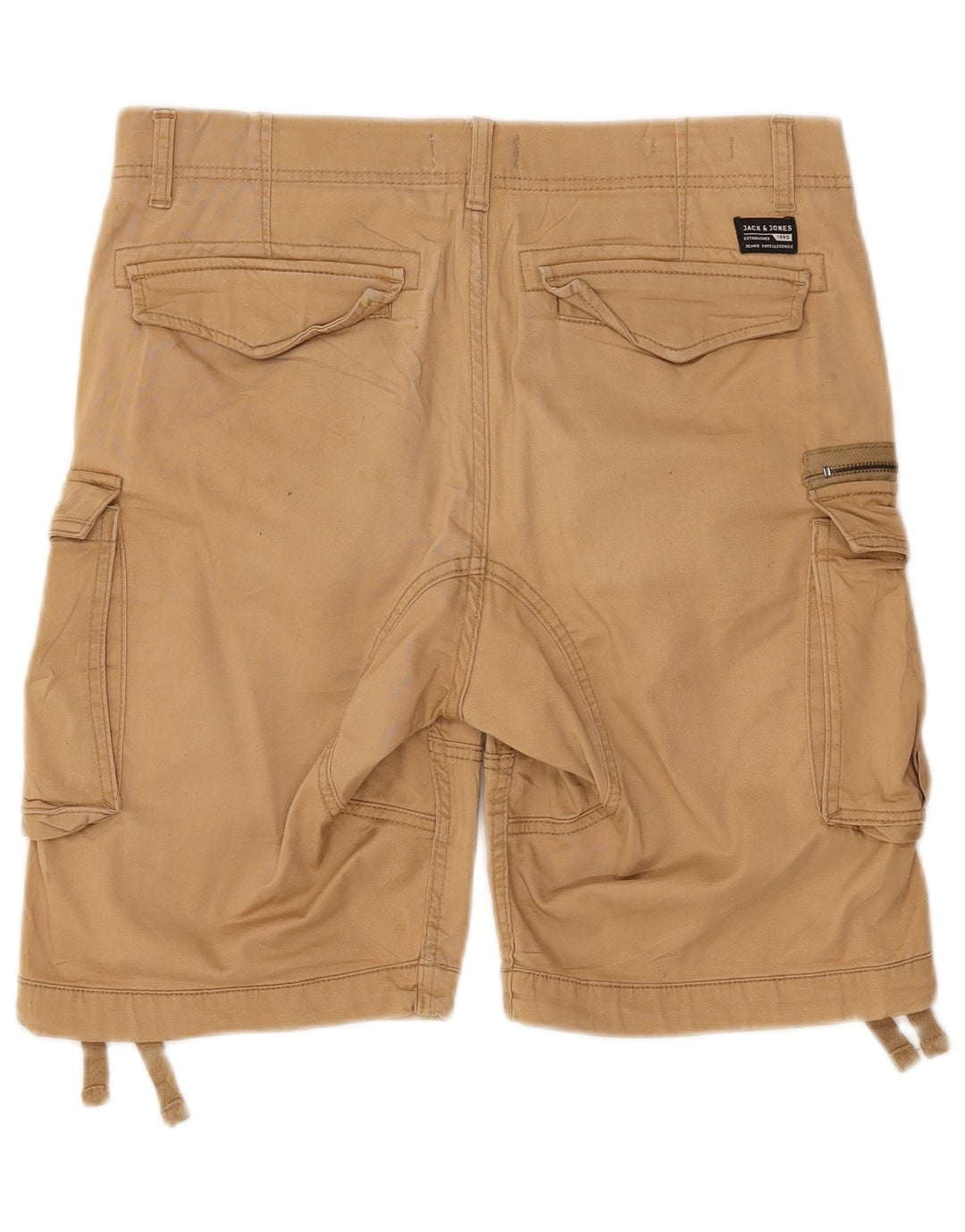 JACK & JONES Herre Cargo Shorts Små W32 Beige Bomuld