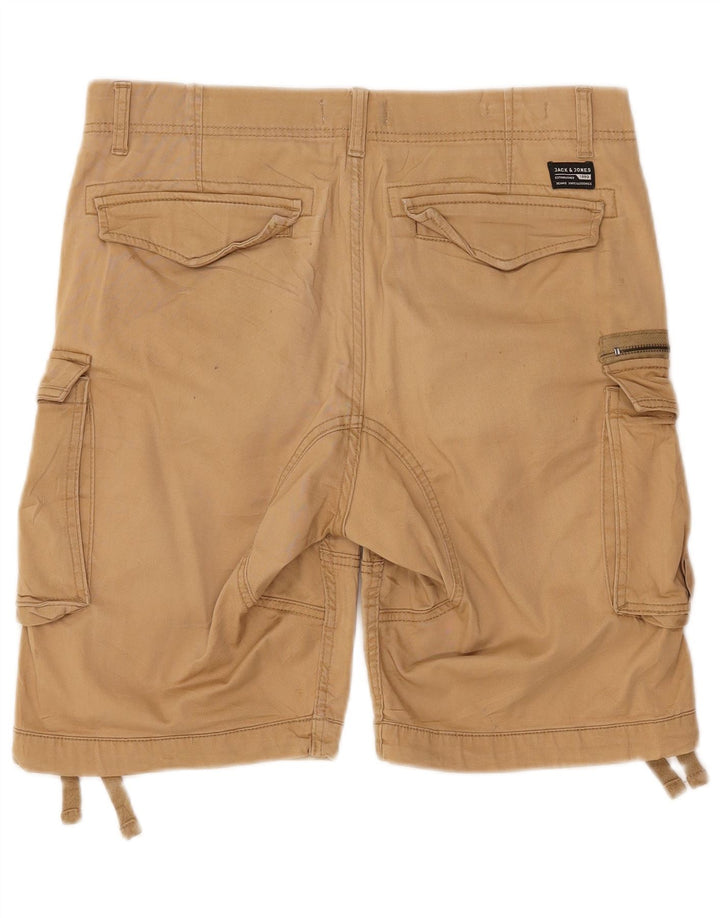 JACK & JONES Herre Cargo Shorts Små W32 Beige Bomuld