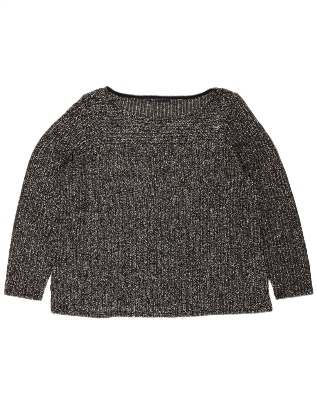 MARKS & SPENCER Damebluse Top UK 20 2XL Grå Flecked Polyester