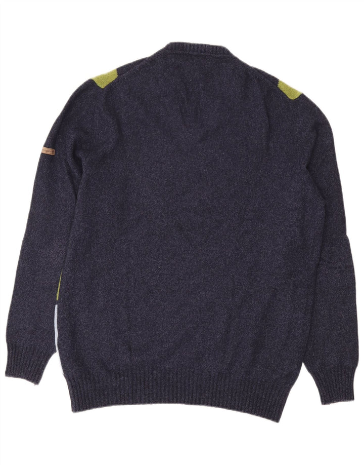 Navigare Herre V-hals sweater Medium Navy Blue Argyle/Diamond Wool
