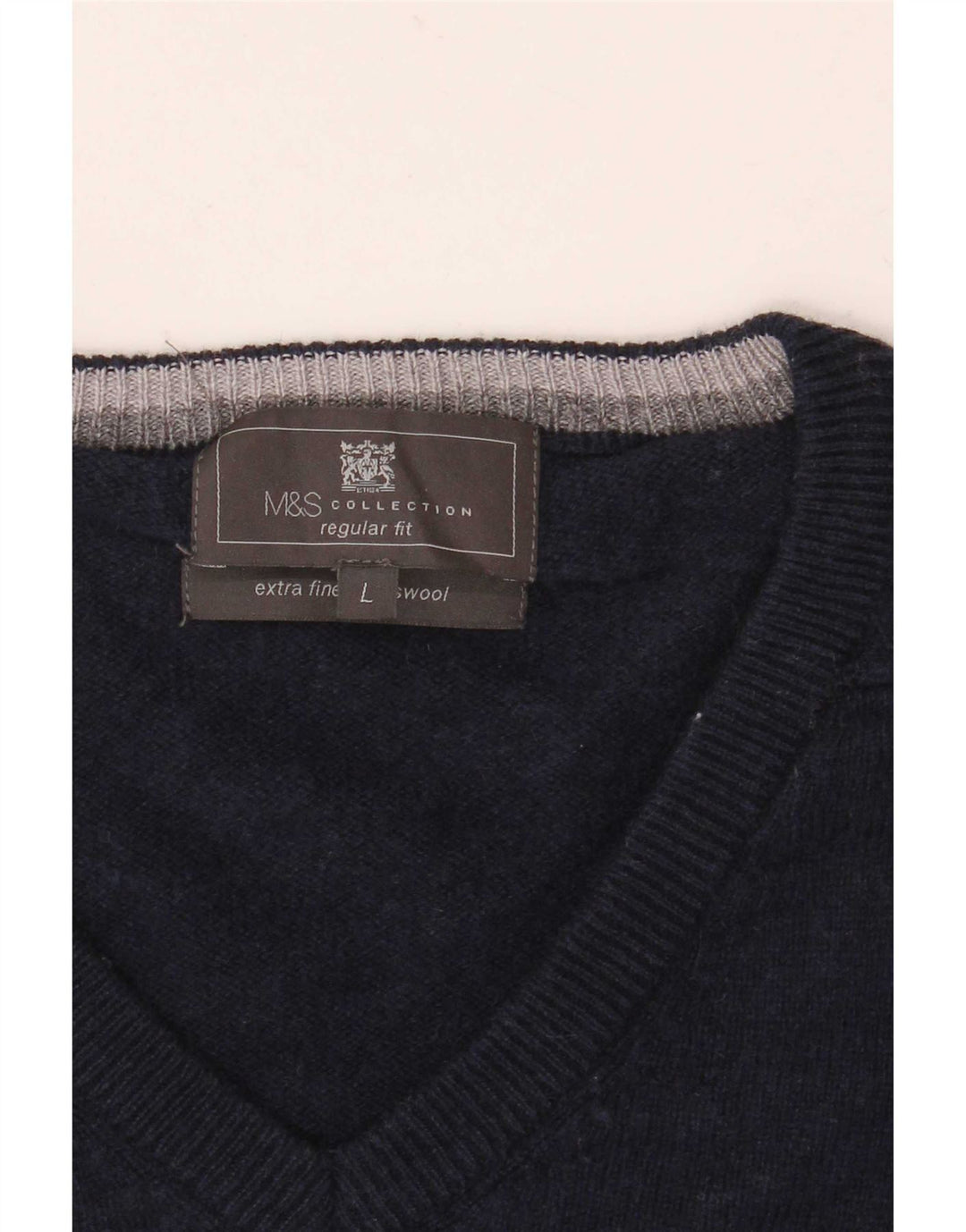 Marks & Spencer Herre Regular Fit V-hals sweater Stor marineblå