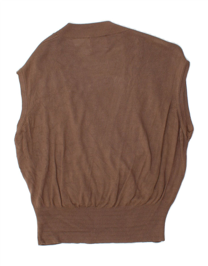STEFANEL Womens Vest Tank Top UK 14 Medium Brown Vintage Stefanel and Second-Hand Stefanel from Messina Hembry 