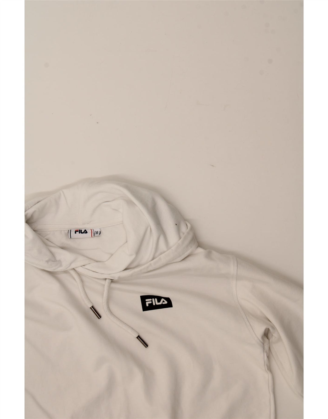 FILA Womens Hoodie Jumper UK 14 Medium White Vintage Fila and Second-Hand Fila from Messina Hembry 