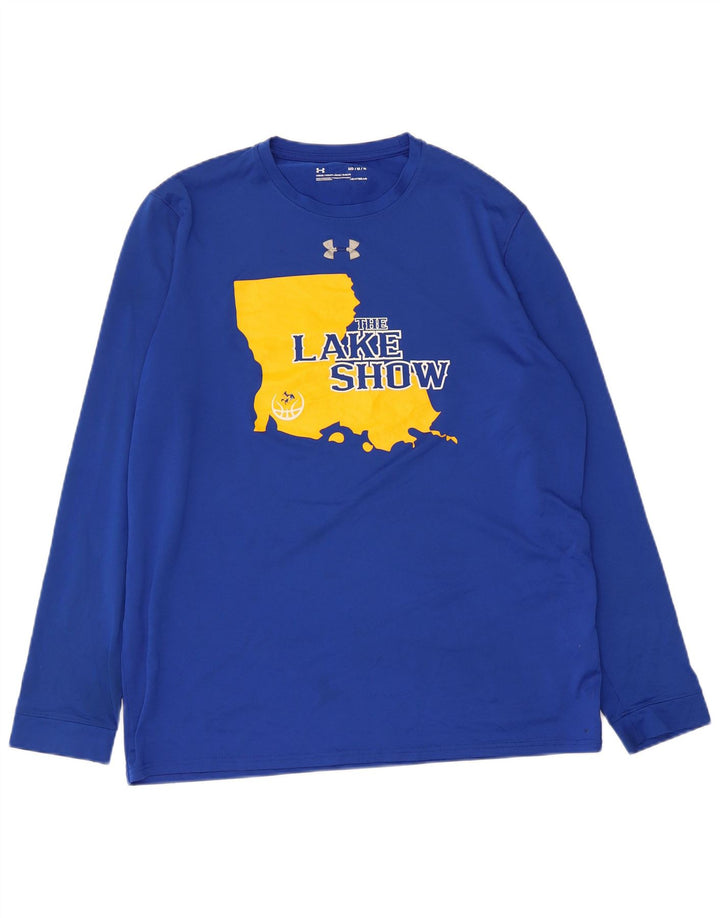 UNDER ARMOUR Herre Heat Gear Grafisk Top Langærmet Medium Blue Polyester