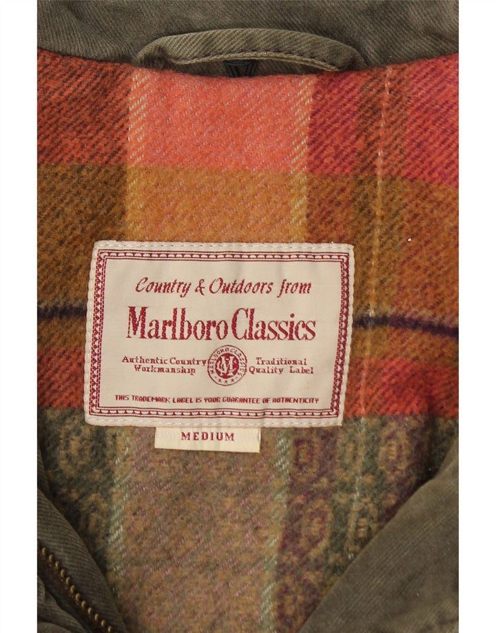 Marlboro Classics Dame Windbreaker Coat UK 12 Medium Green Bomuld