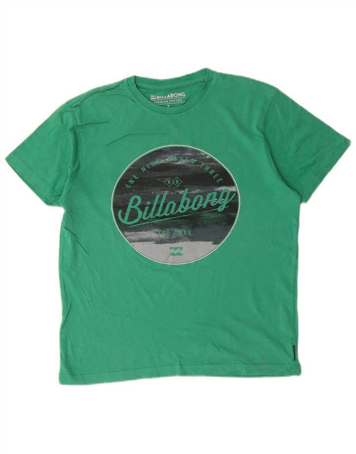 Billabong Herre Grafisk T-Shirt Top Lille Grøn Bomuld