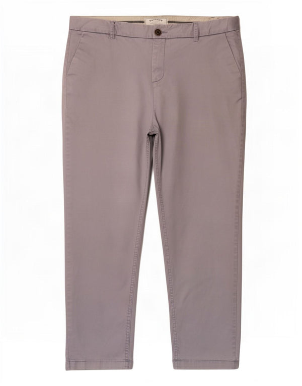 Fat Face Womens Cropped Trousers UK 16 Large W34 L25 Grå Bomuld
