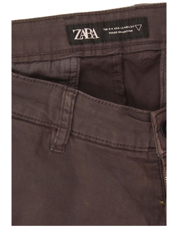 ZARA Slim Chinobukser til mænd EU 44 Large W34 L30 Grå