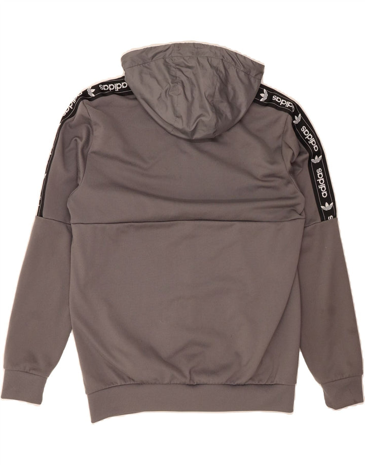 ADIDAS Mens Graphic Zip Hoodie Sweater Medium Grey Polyester Vintage Adidas and Second-Hand Adidas from Messina Hembry 