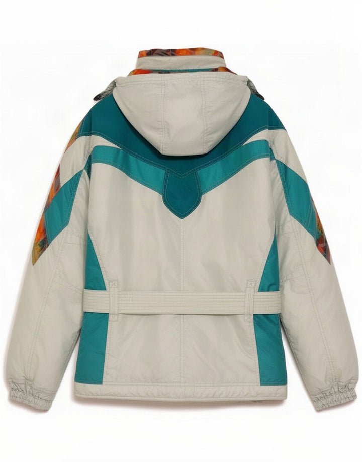 Ellesse Dame Hætte Skijakke IT 42 Medium Hvid Colourblock Polyester