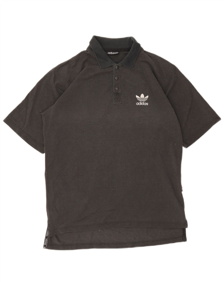 ADIDAS Poloskjorte til mænd UK 38/40 Medium Sort Bomuld