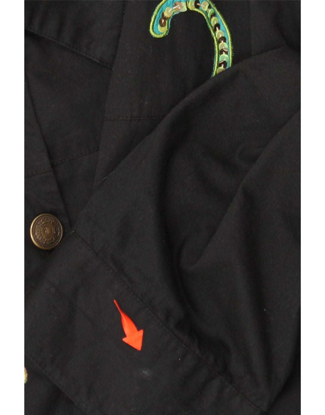 INDIGO MOON Oversized bomberjakke til kvinder UK 22 3XL Sort sommerfugl