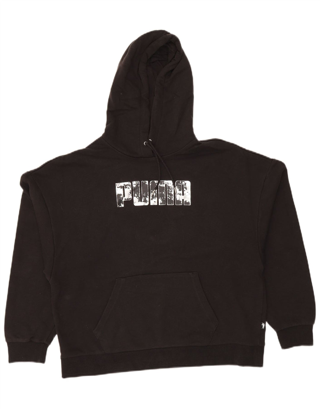 PUMA Grafisk hættetrøje til kvinder UK 16 Stor sort bomuld