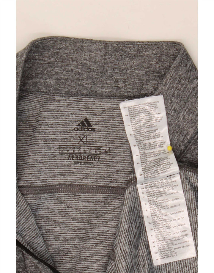 Adidas Herre Aeroready Zip Neck Pullover Træningsdragt Top XL Grå Flecked