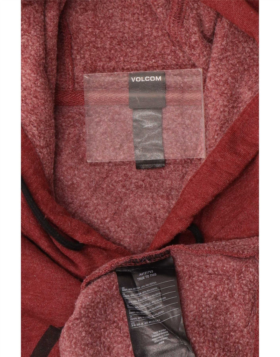 Volcom Herre grafisk hættetrøje Jumper Medium rødbrun bomuld