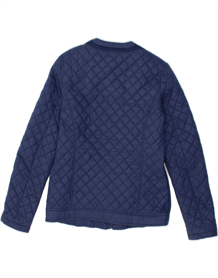 GEOX Girls Quilted Jacket 11-12 Years Navy Blue Argyle/Diamond Nylon Vintage Geox and Second-Hand Geox from Messina Hembry 