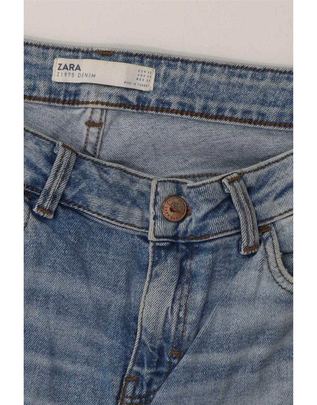 Zara Dame Straight Jeans EU 40 Medium W30 L26 Blå