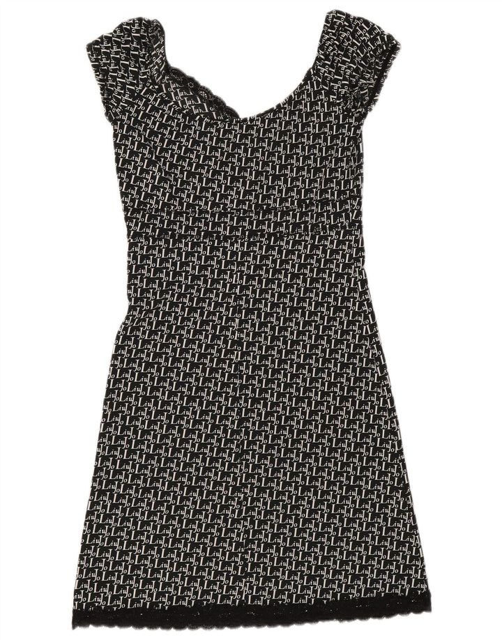 Liu Jo Dame A-Line Kjole IT 42 Medium Sort Geometrisk Polyester