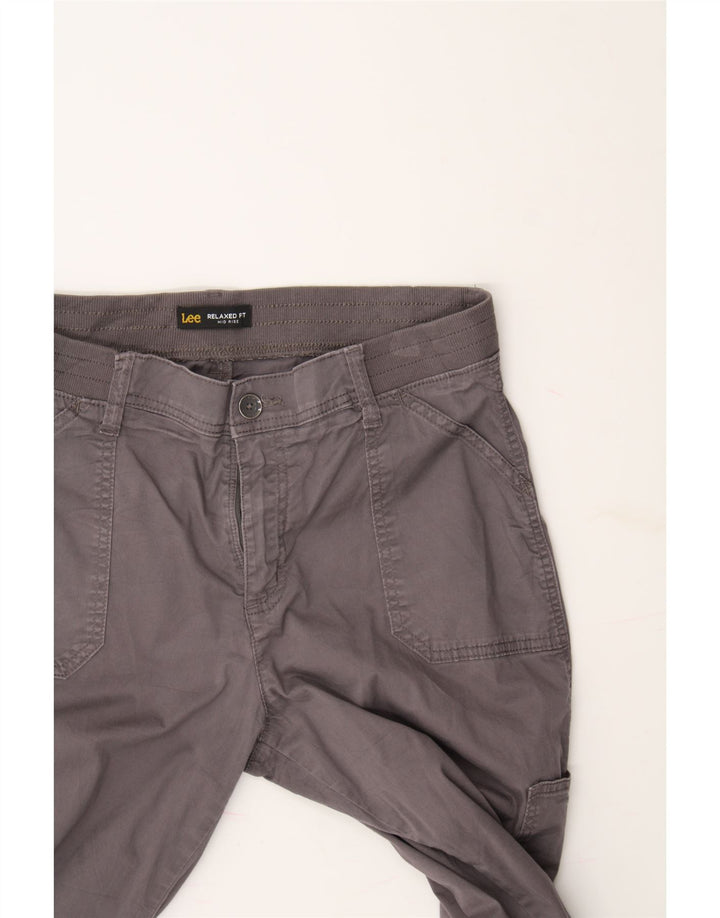 LEE Womens Straight Capri Trousers US 10 Large W32 L20  Grey Cotton Vintage Lee and Second-Hand Lee from Messina Hembry 
