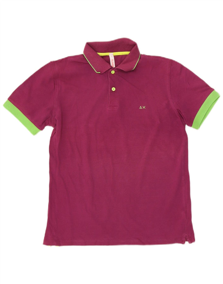 Sun68 Herre poloshirt Lille lilla Colourblock Bomuld