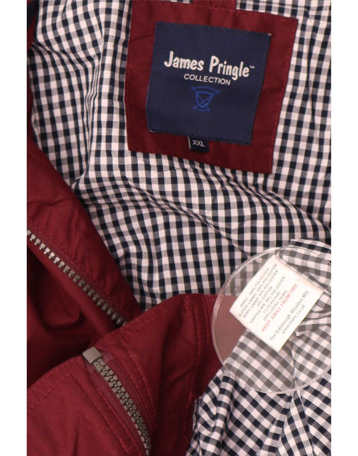 James Pringle Herre Bomber Jacket UK 44 2XL Burgundy Polyester
