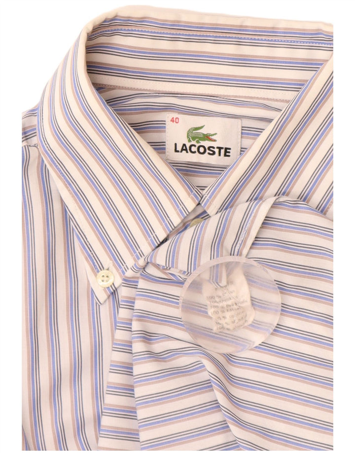 LACOSTE Herreskjorte str. 40 Mellemblå stribet bomuld