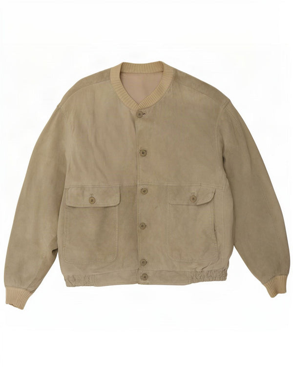 Vintage herre ruskind bomberjakke UK 40 Large Beige