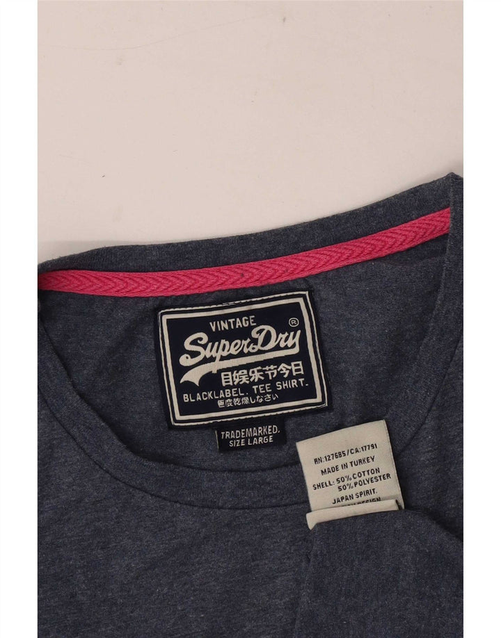 Superdry T-shirt top til mænd, stor blå bomuld