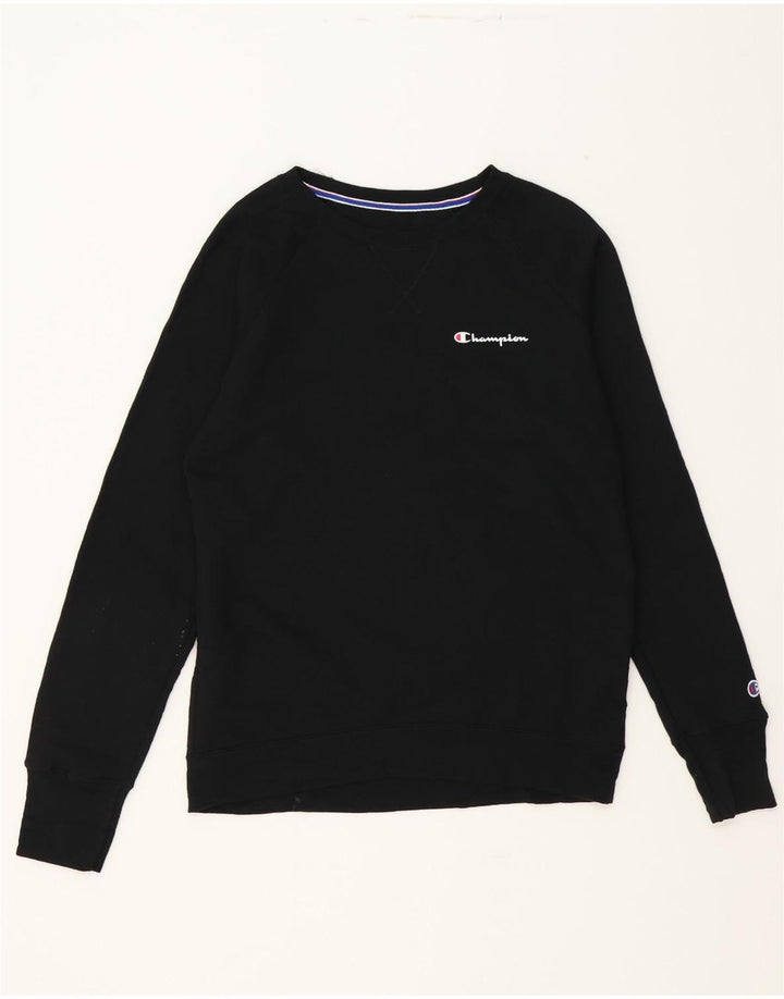 CHAMPION Womens Sweatshirt Jumper UK 14 Medium Black Polyester Vintage Champion and Second-Hand Champion from Messina Hembry 