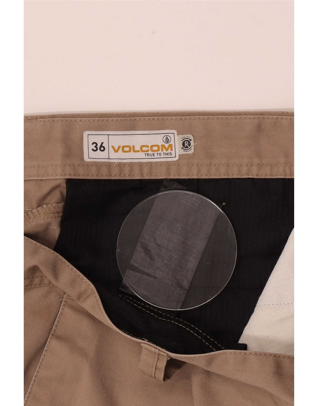 Volcom Herre Chino Shorts Large W36 Beige Polyester
