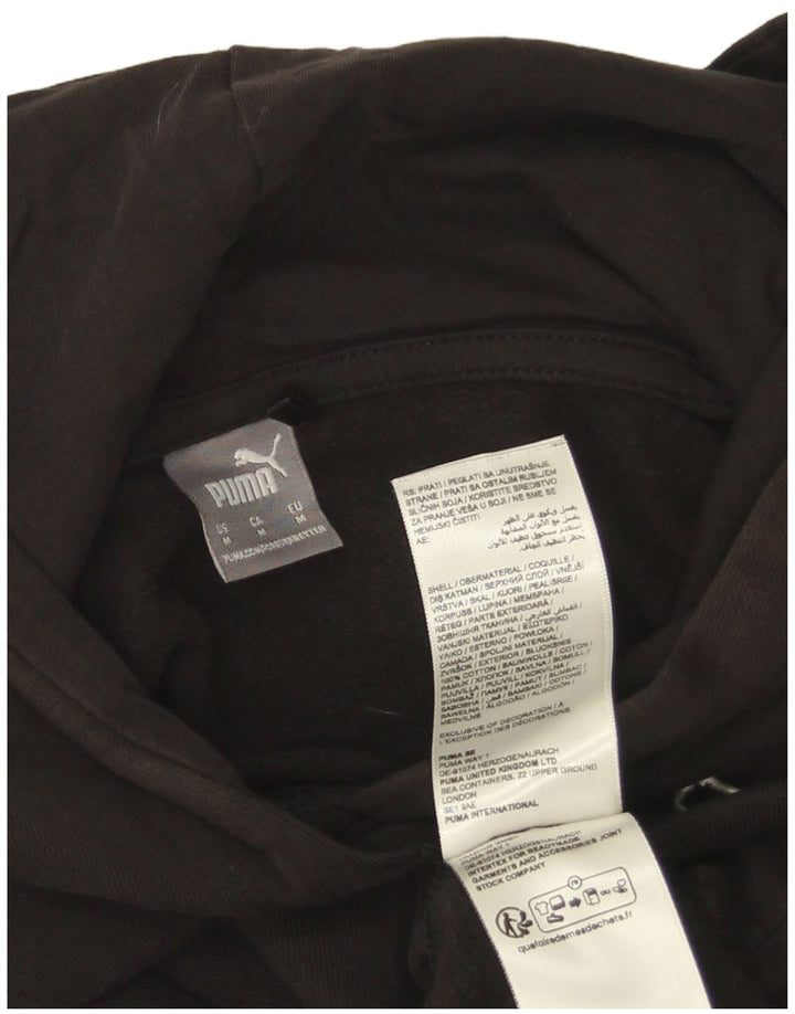 Puma Dame Hoodie Jumper UK 14 Medium Sort Bomuld
