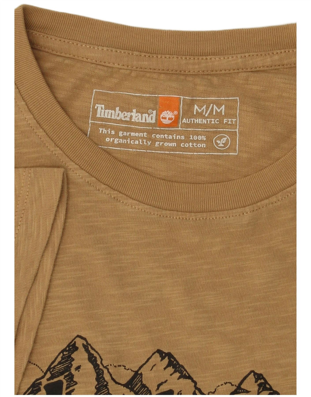 TIMBERLAND Herre Autentisk grafisk T-shirt Top Medium Beige Flecked Bomuld