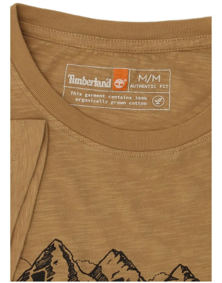 TIMBERLAND Herre Autentisk grafisk T-shirt Top Medium Beige Flecked Bomuld