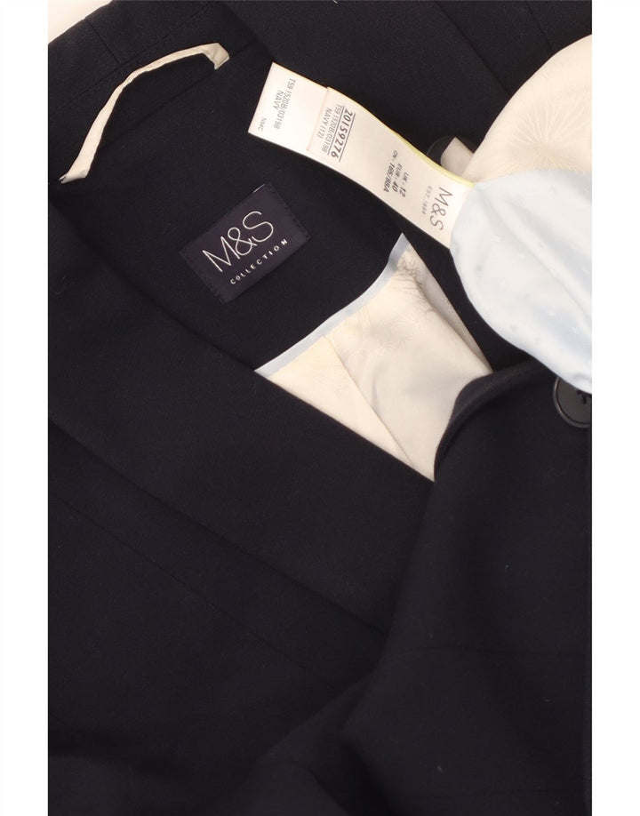 Marks & Spencer Dame Blazer Jacket UK 12 Medium Navy Blue Polyester
