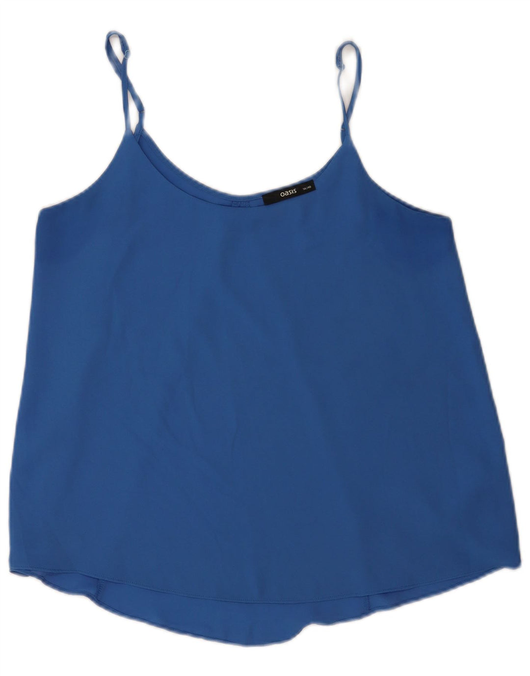 Oasis Womens Crop Cami Top UK 14 Medium Blue Polyester