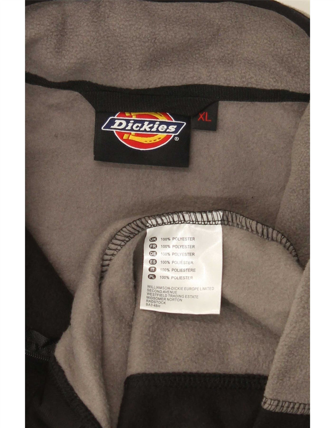 Dickies Fleece Jumper med lynlås til mænd XL Sort Colourblock Polyester