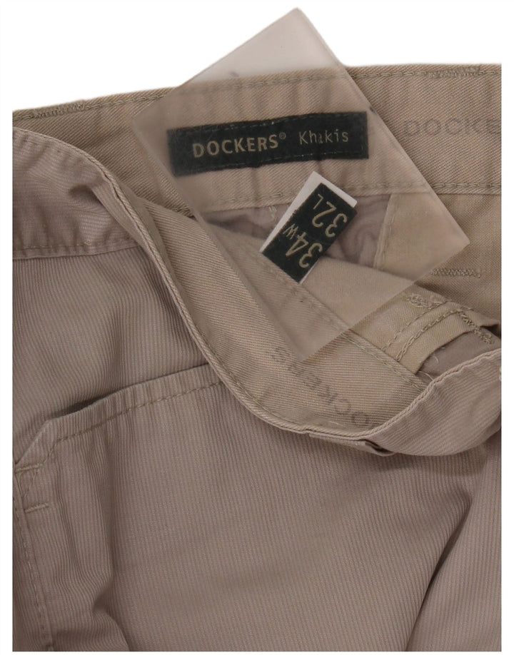 Dockers Herre Khakis Regular Fit Chino Bukser W34 L29 Grå Bomuld