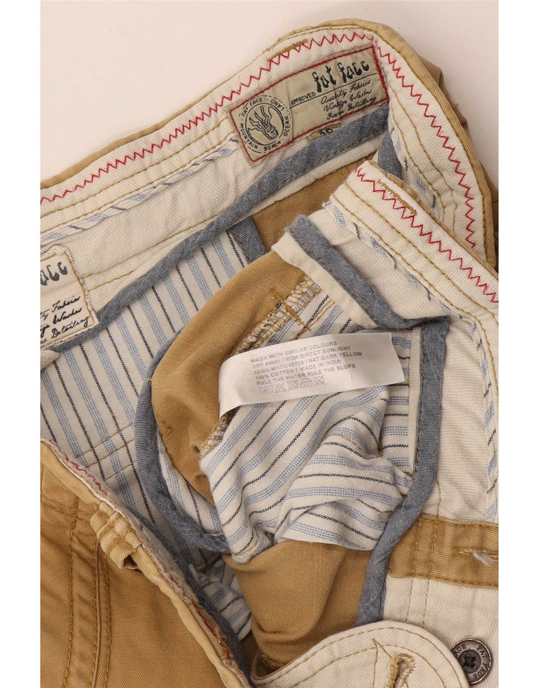 Fat Face Herre Chino Shorts W36 Stor Beige Bomuld