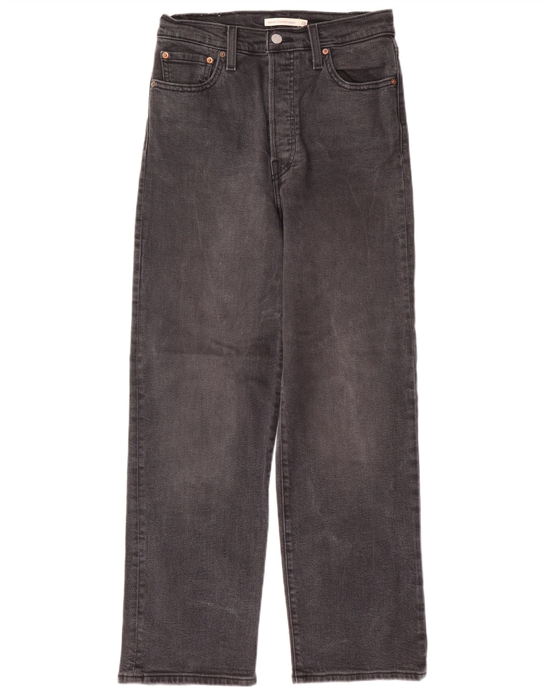 LEVI'S Dame Ribcage Straight Jeans W28 L29 Grå Bomuld