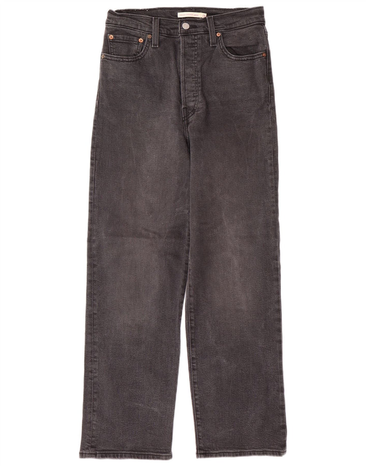 LEVI'S Dame Ribcage Straight Jeans W28 L29 Grå Bomuld