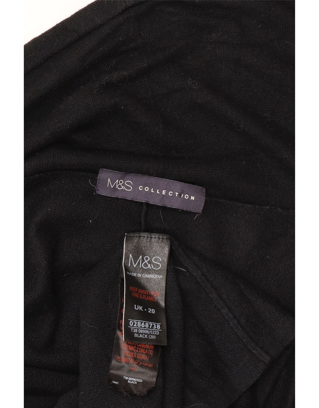 MARKS & SPENCER Dame Longline Open Cardigan Sweater UK 20 2XL Sort