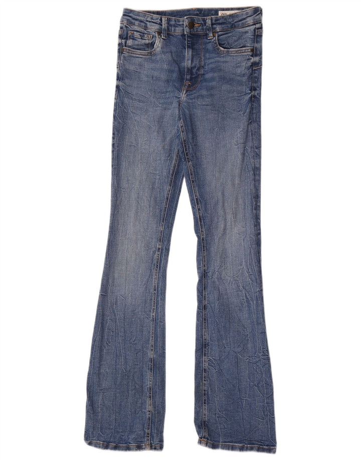 Zara Dame Flared Jeans EU 36 XS W26 L34 Blå