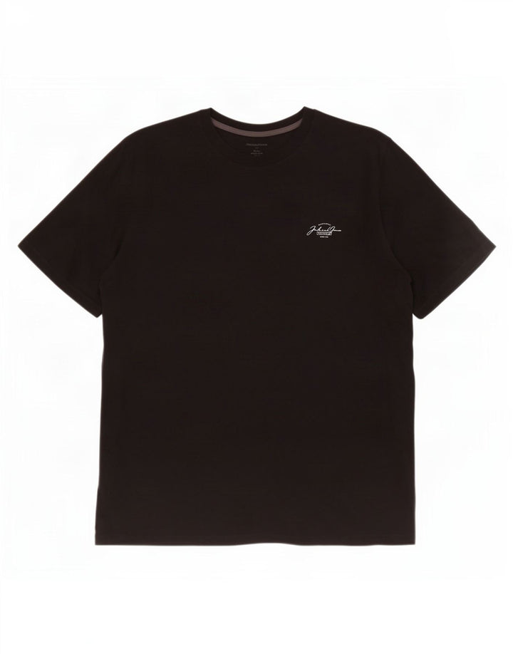 Jack & Jones Herre T-Shirt Top 2XL Sort Bomuld