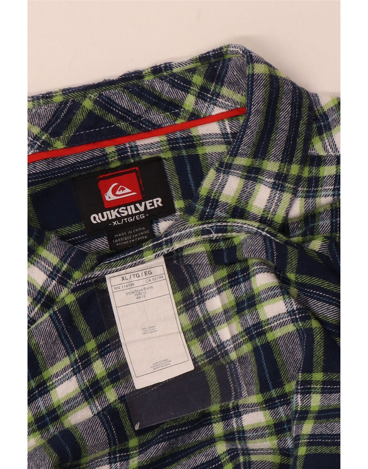 QUIKSILVER Flannelskjorte til mænd XL Marineblå ternet bomuld