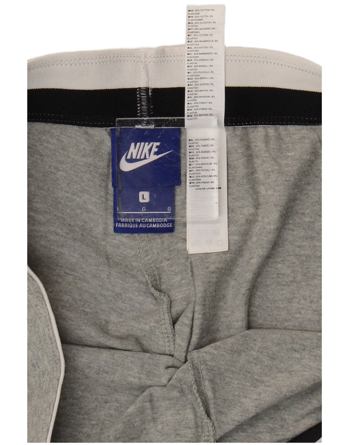NIKE Womens Graphic Leggings UK 16 Large Grey Cotton