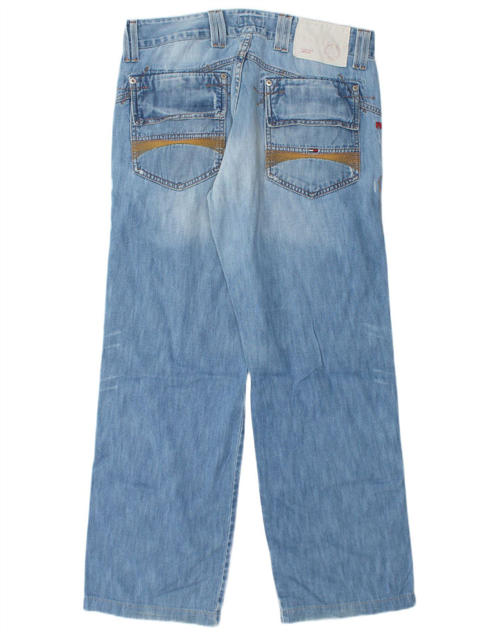 Tommy Hilfiger Dame Distressed Straight Jeans W32 L30 Blå Bomuld