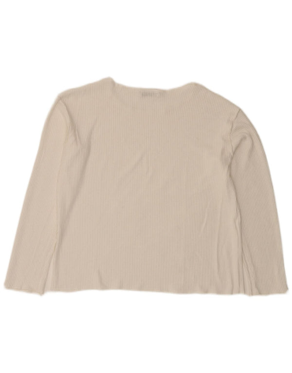 Zara Womens Crop Oversized Top Langærmet UK 10 Small White