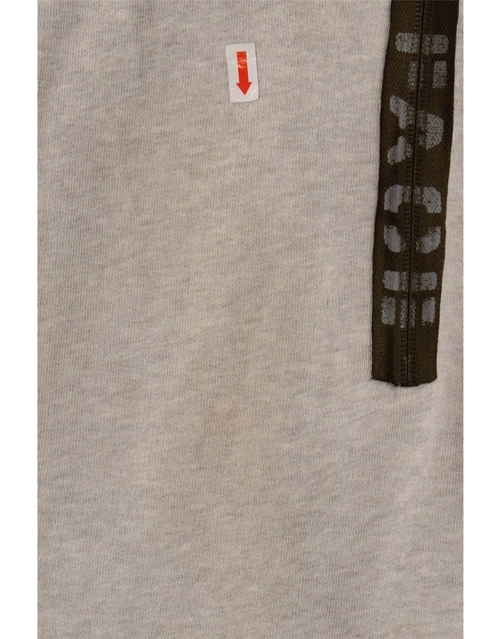 FAT FACE Herre Grafisk Zip Neck Sweatshirt Jumper XL Grå Bomuld