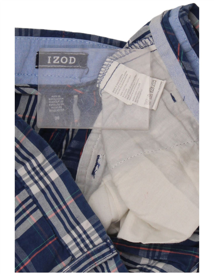 IZOD Chino Shorts til mænd W36 Large Navy Blue Ternet Bomuld